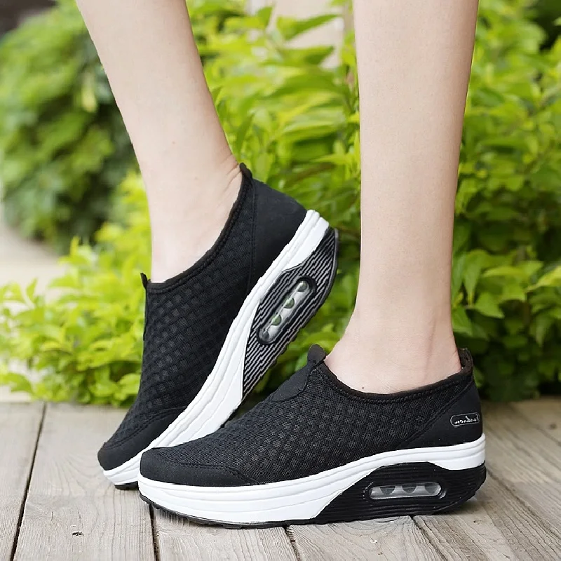 Fashion Women Shoes Flats Mesh Breathable Summer Casual Loafers Swing Shoes Women Sneakers Comfort Zapatos Mujer Big Size 35-42