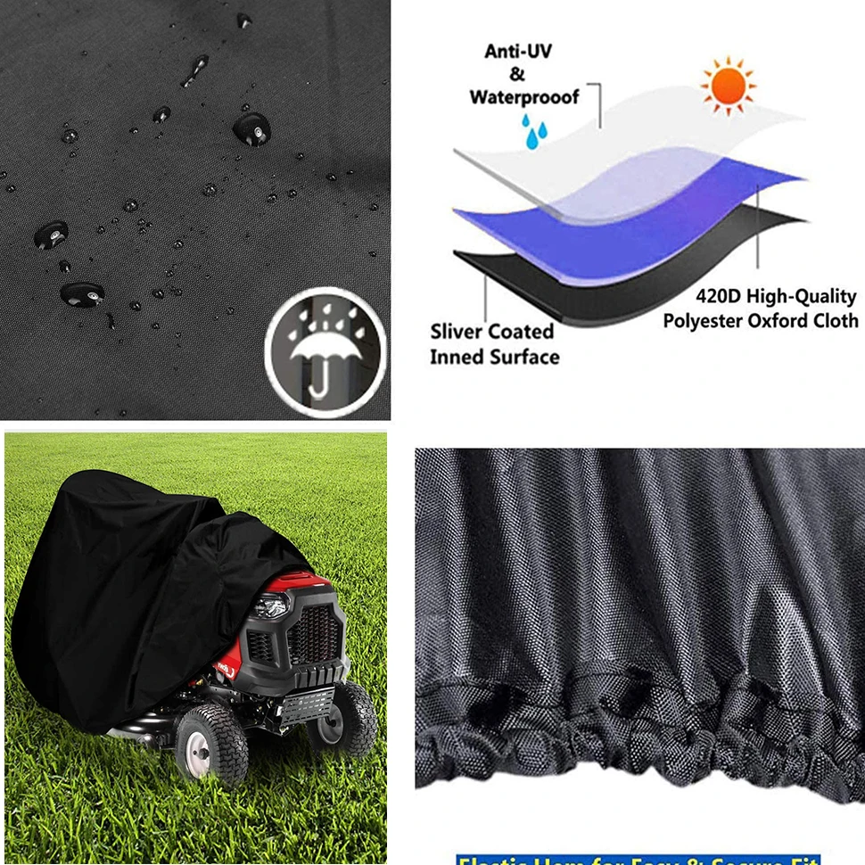 All-Purpose Lawn Tractor Mower Machine Dust Covers Garden Outdoor Rain Sun Protective Waterproof 210D Oxford Cloth 10 Sizes