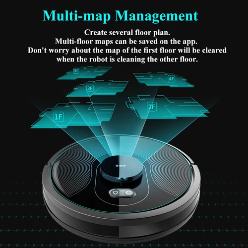 로봇 청소기 ABIR G20S, AI 지도 탐색, 슈퍼 스마트 파티션, 메모리 포함, WiFi 앱 및 음성 제어, 6000Pa 강력한 흡입, 스마트 물걸레질, V자형 메인 브러시, 애완동물 털 보호복, 집 바닥 및 카페트 청소, 소독, Alexa 및 Google 어시스턴트와 함께 작동  Best5