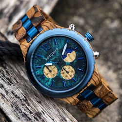 Men Watch BOBO BIRD Fashion Wooden Quartz Wristwatch Day And Nigth Display Chronograph Luminous Clock relogio masculino Gift Box