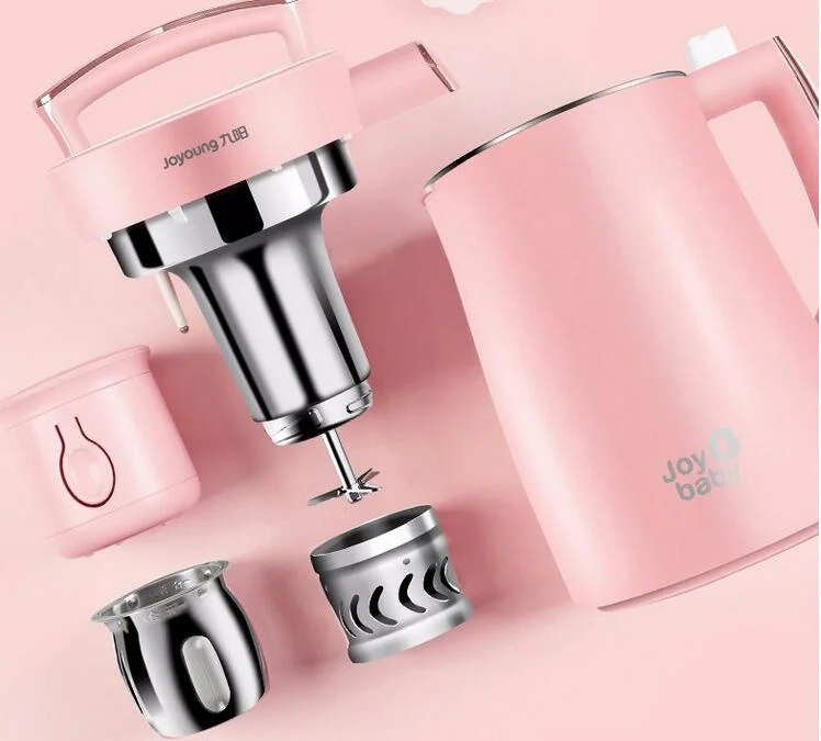 chinaJoyoung newest pink Household Soymilk Maker Electric Food Blender home soy bean milk machine 1.2L  juice Baby Rice paste