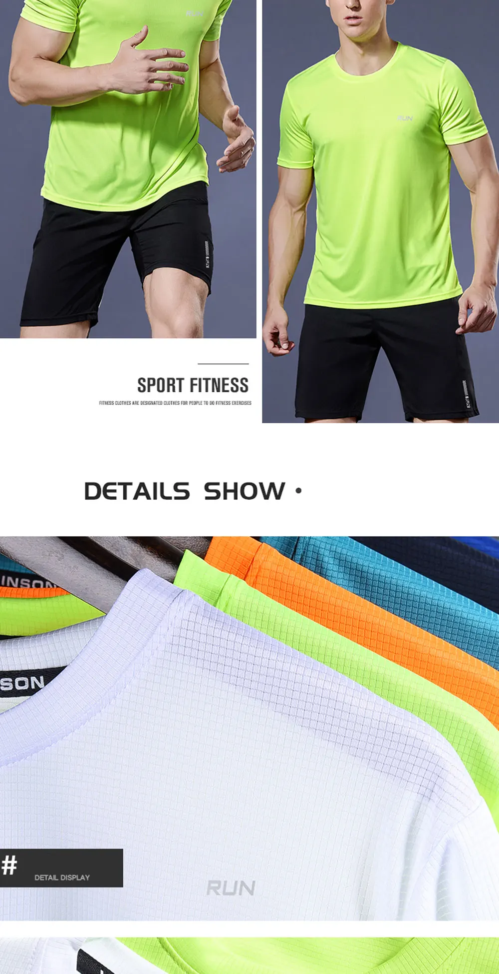 Sommer-T-Shirt für Herren, lässige weiße T-Shirts, kurzärmeliges Oberteil, atmungsaktive T-Shirts, schnelltrocknendes Fitness-Shirt, Fußballtrikot, Herrenbekleidung – Detail 18