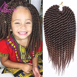 Trenzas sintéticas ombré Senegalese Twist extensiones de cabello trenzado de ganchillo hechas a mano para mujer negra, 12 raíces/pc, 18 pulgadas