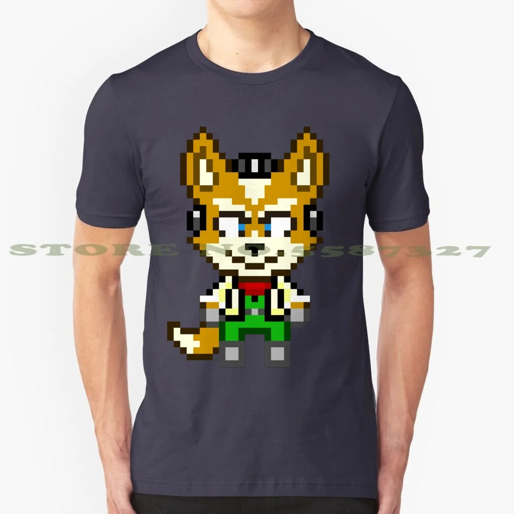 Fox Mccloud-Star Fox Team Mini Pixel 100% Pure Cotton T-Shirt Logo Retro N64 Starfox Snes Gamecube Adventure Mccloud Falco