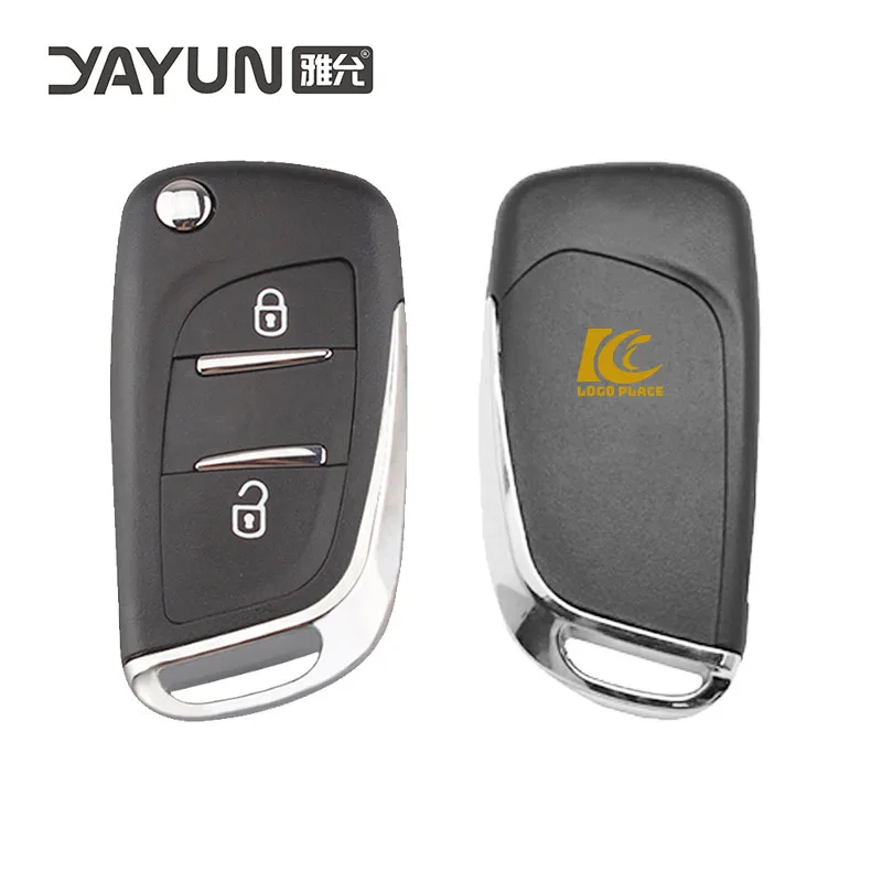 

YAYUN ForCitroen 2 buttons with battery holder blank blade without groove Key shell