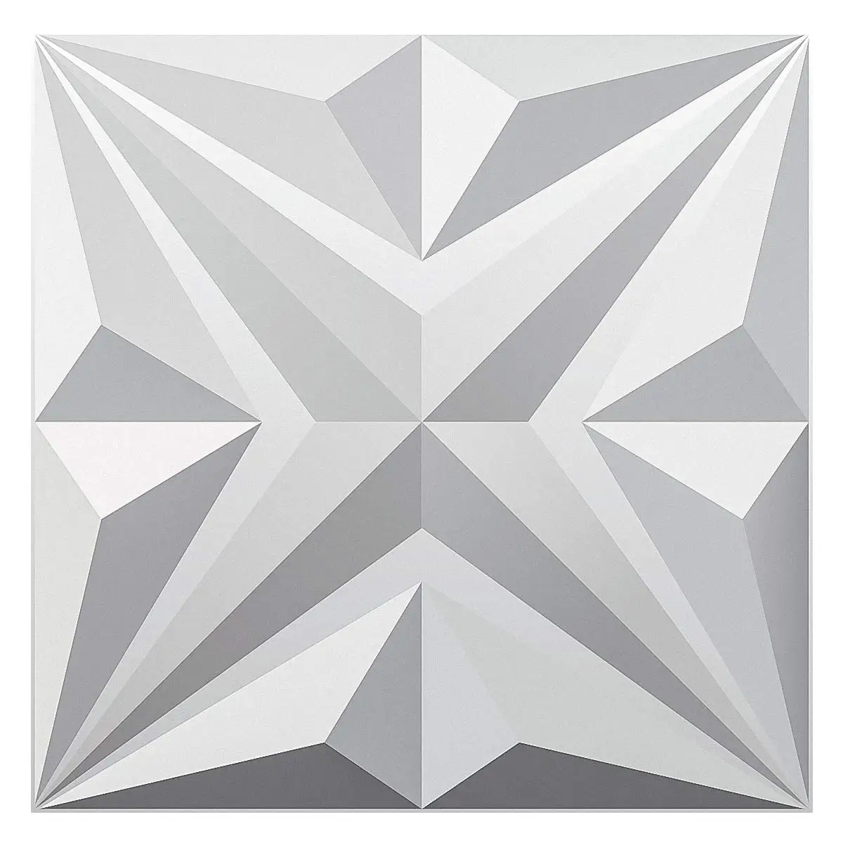 Home Decor 12PCS 3D Wall Panels Star Textured White for Living Room Bedroom TV Background Ceiling Pack of 12 Tiles