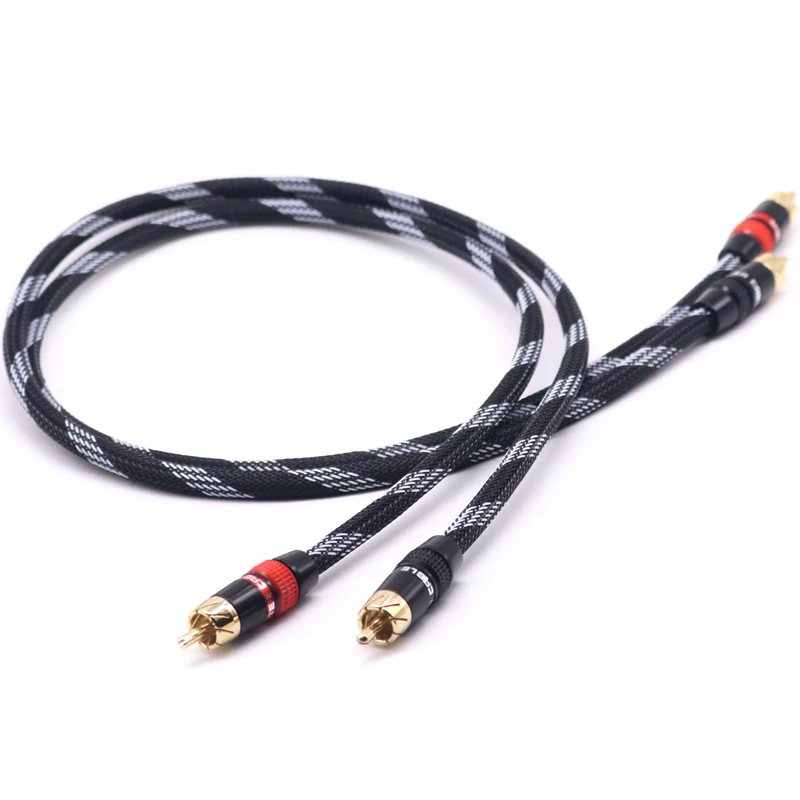 

Hifi High Quality Audio Video DIY Hifi RCA Cable 4N OFC 2RCA Male to Male Audio AMP Speaker RCA Interconnector Cables