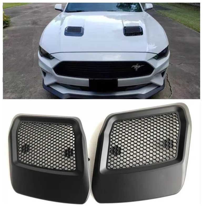 ABS/Carbon fiber Car Air Flow Vent Intake Hood Scoop Vent Bonnet Cover For Ford Mustang 2018 2019