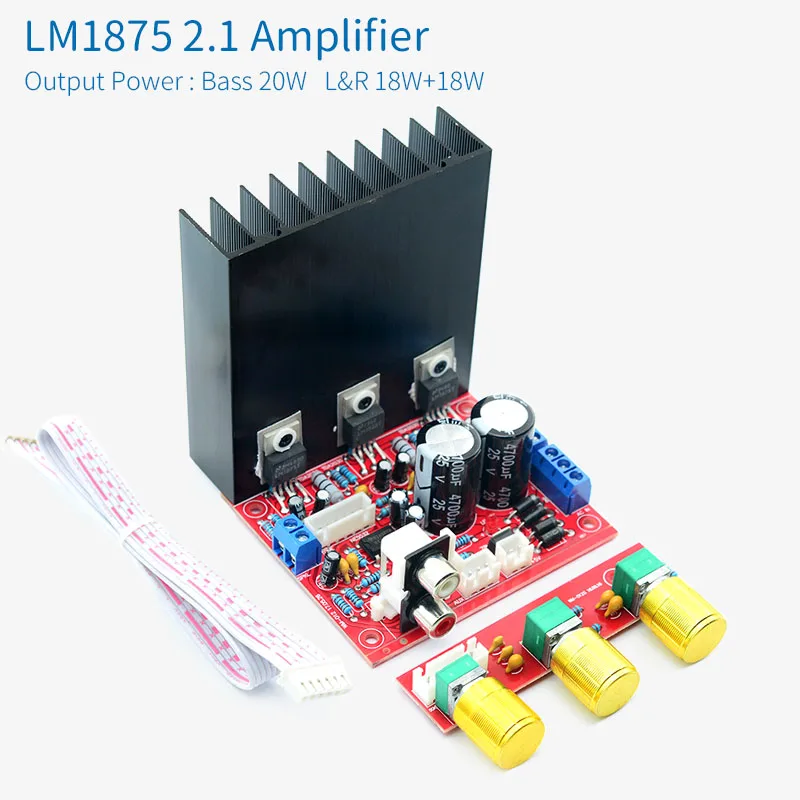 UNISIAN LM1875 2.1 Channel Power amplifier Board LM 1875 Three channels Bass Treble Speaker amplifiers for home audio system