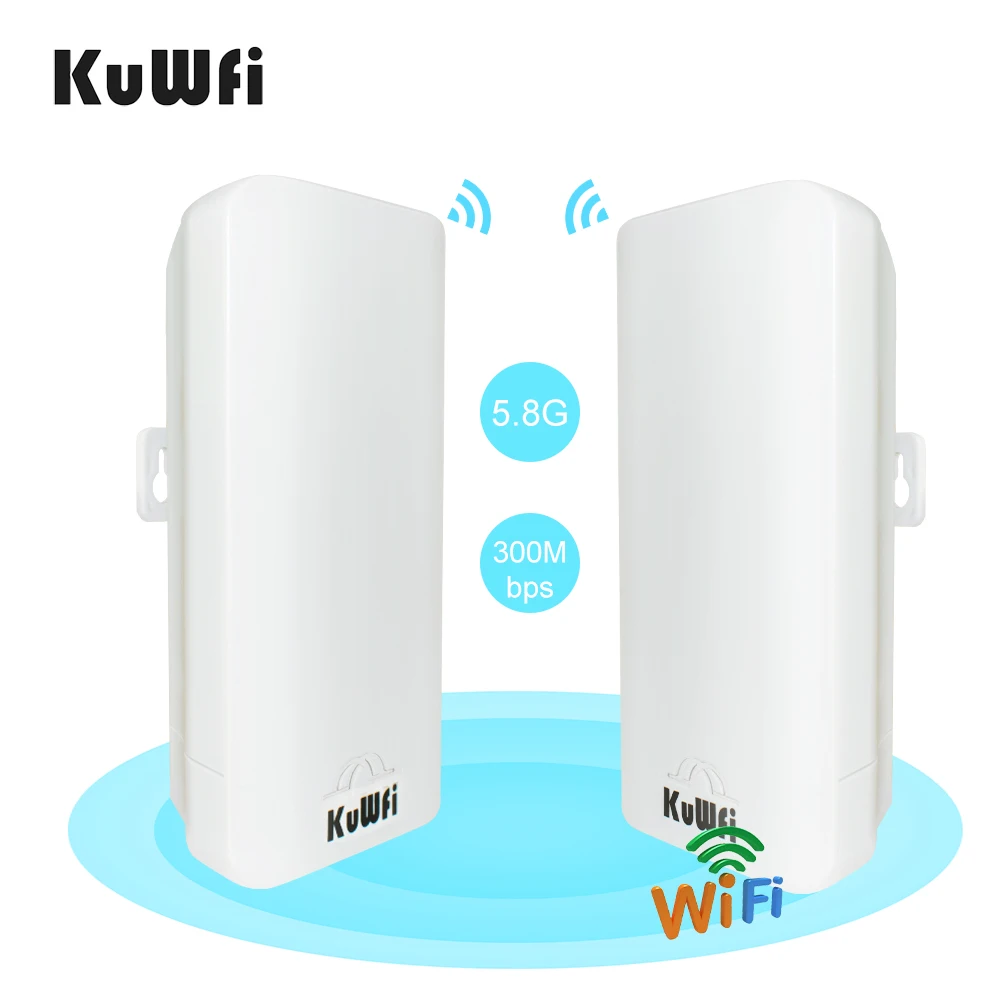 

KuWFi 300Mbps WiFi Wireless Bridge 1-2KM Outdoor CPE Router 5G Outdoor Wireless Access Point Wifi point to point wireless bridge