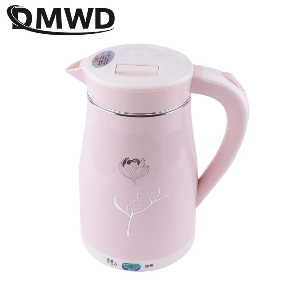 DMWD Household Electric Kettle 1.5L Water Boiler Heater Portable Coffee Pot Tea Maker Fast Heating Stainless Steel Liner 220V