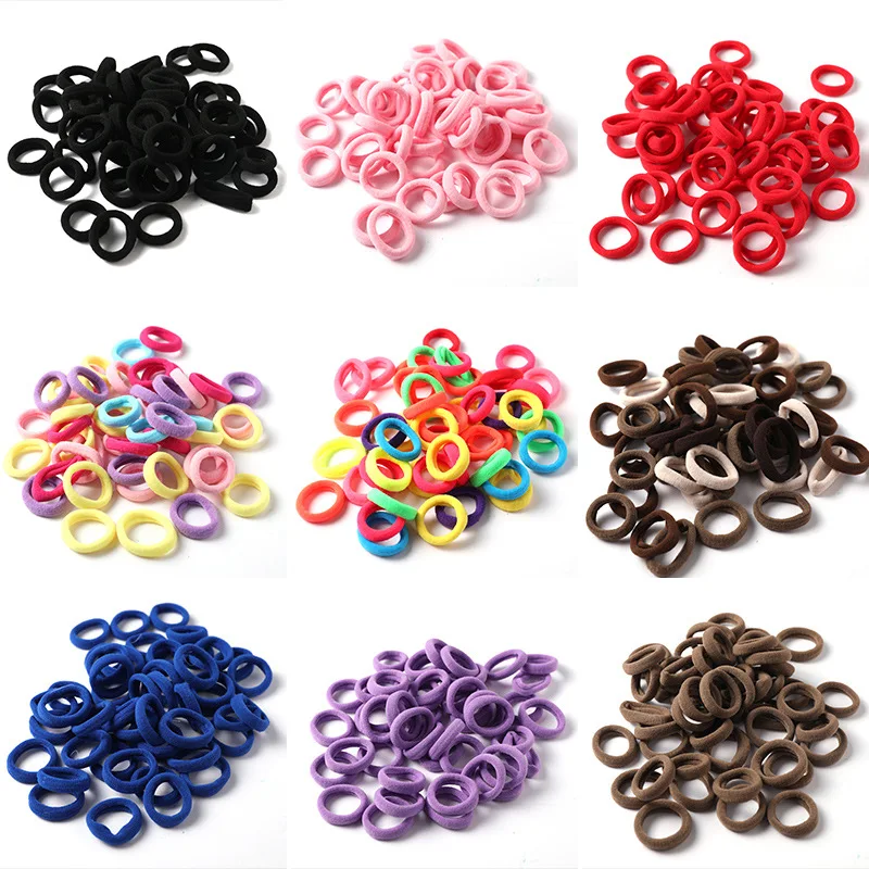 50/100pcs/Set Elastic Hair Bands Girls Hair Accessories Colorful Nylon Headband Kids Ponytail Holder Scrunchie Ornaments Gift