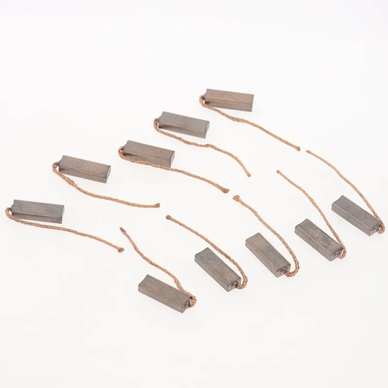 10pcs Conductive Copper Carbon Brushes Wire Leads 4.5*6.5*20mm for Generator Generic Electric Motor Durable Mini Carbon Brush