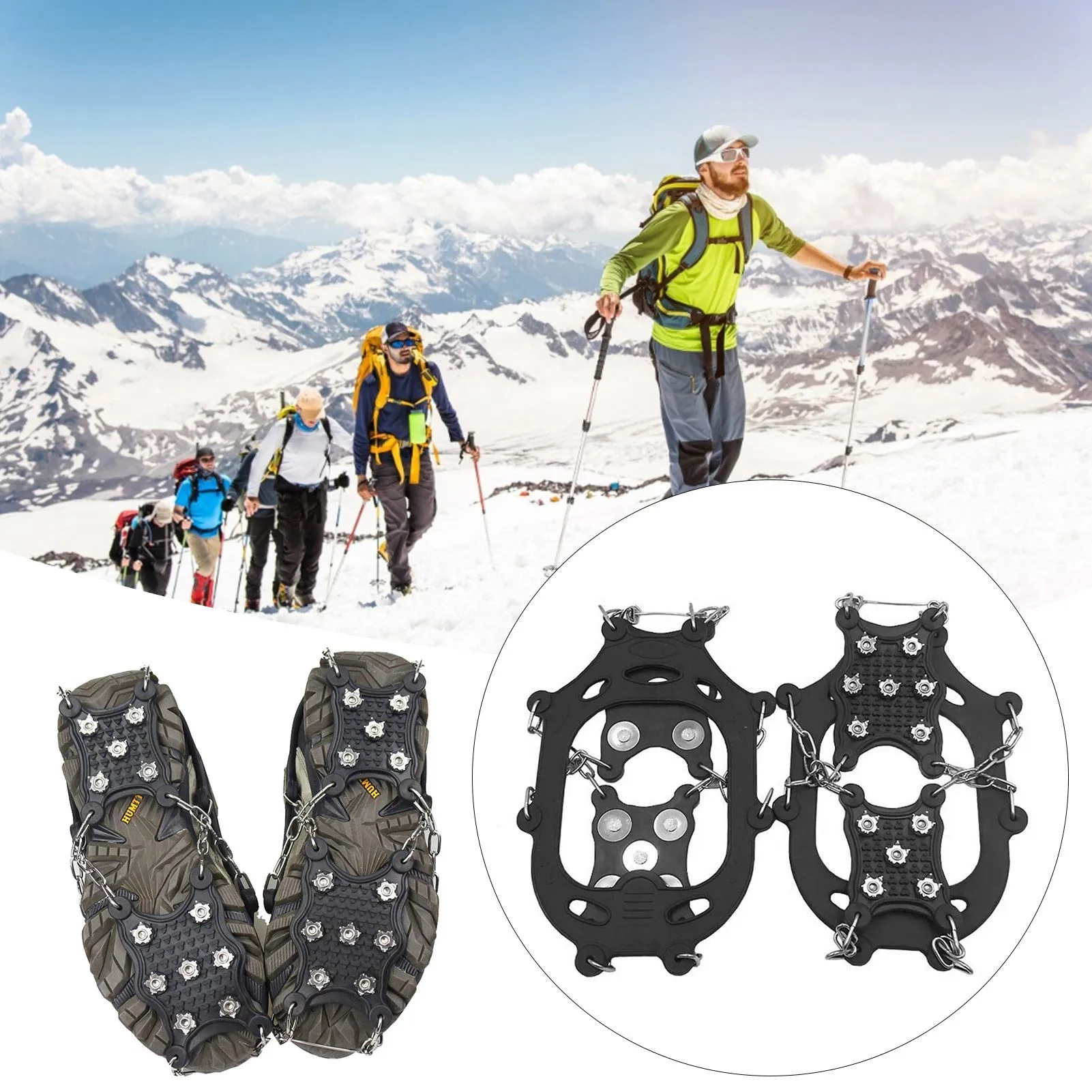 Climbing Crampon Outdoor Snow Non-slip Shoe New 11/12-tooth Comfortable Stainless Steel Ice Claws Covers M-XL