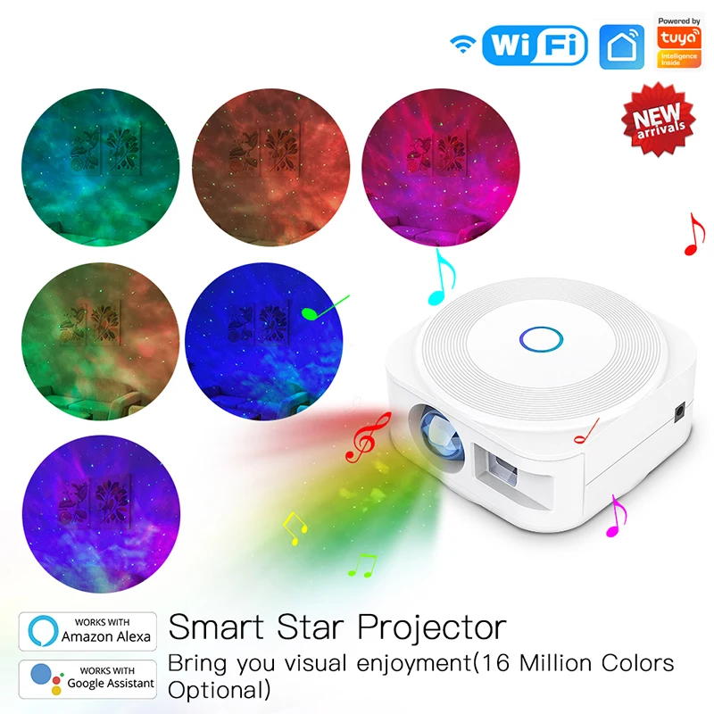 

Smart Star Projector Galaxy Cloud/Moving Ocean Wave Star Sky WiFi Night Light Projector Alexa Google Home Tuya Smart Compatible