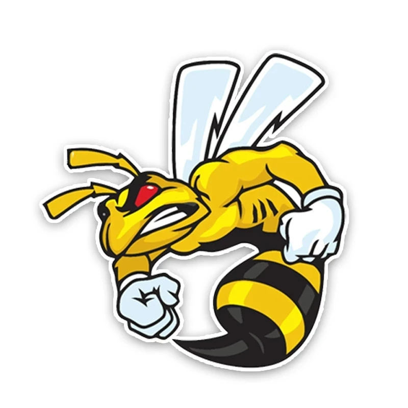 

S50153# 13CM/17CM Personality PVC Decal Lovely Angry Cartoon Hornets V2 Car Sticker on Motorcycle Laptop Decorative Accessories