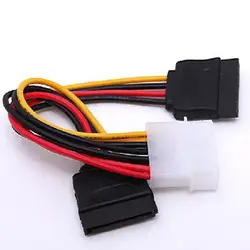 4 Pin IDE Molex to 15 Pin 2 Serial SATA Hard Drive Power Adapter Cables 3.5 inch SATA hard disk Computer 4pin to 15pin IDE Cable
