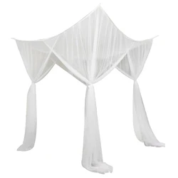 Fine Mesh 4 Corner Post Bed Canopy Hanging Bed Curtain Drape 210x190x240cm