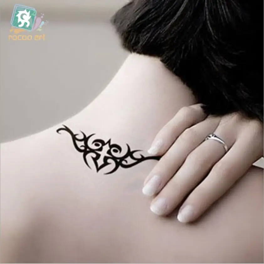 Waterproof Temporary Tattoo Sticker Symbol Totem Wing Tatto on Leg Arm Back Sex Flash Tatoo Fake Tattoos for Men Women T1913