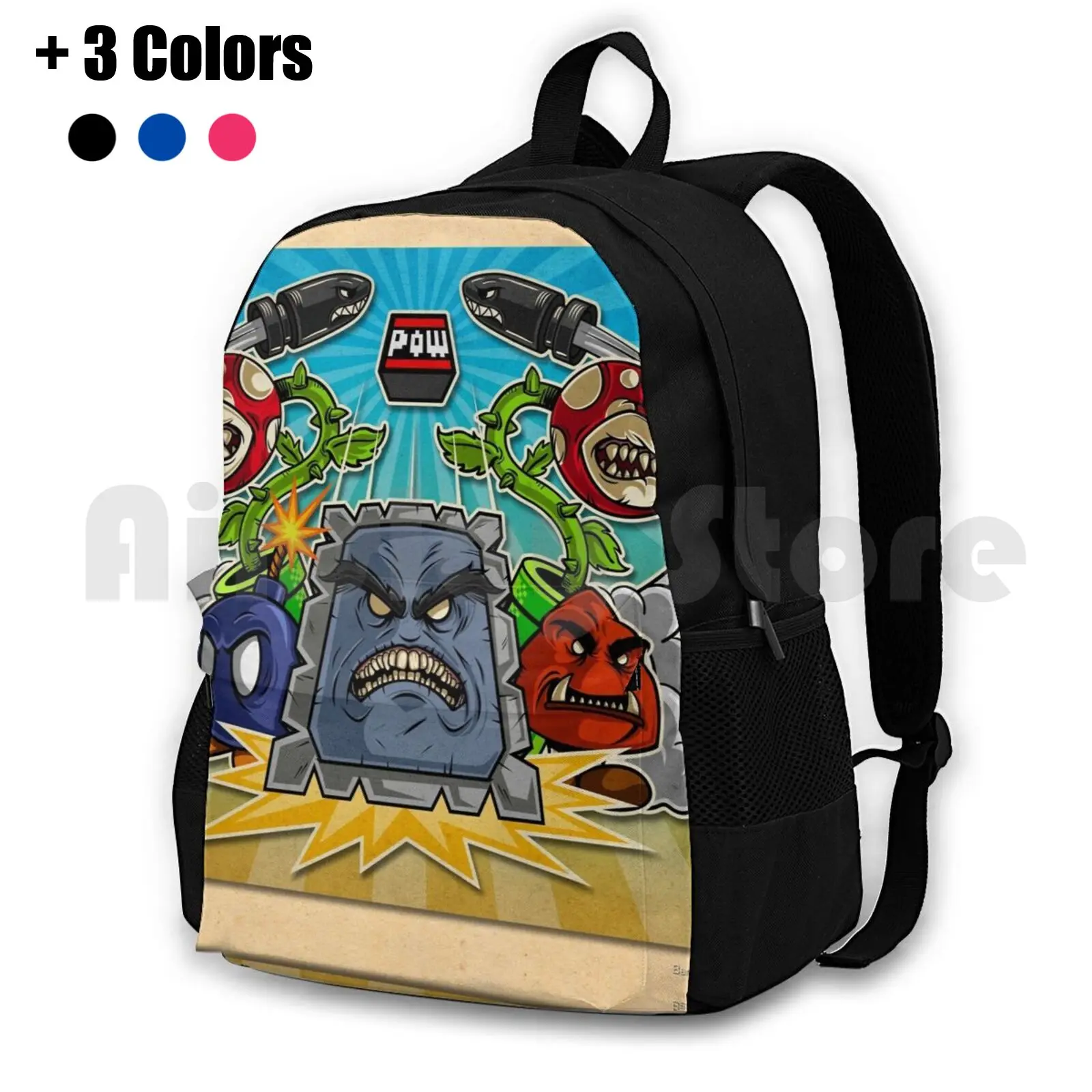 8-Bit Nightmare Outdoor Hiking Backpack Riding Climbing Sports Bag Super Bros Brother Gaming Video Games Bamboota