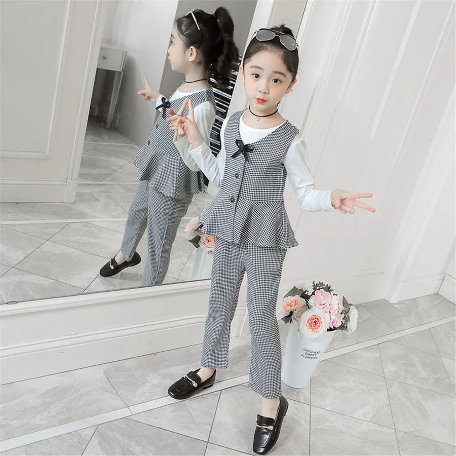 Girls Clothing Sets Kids 3 Pieces Clothes Tracksuits Toddler Girl Clothes Autumn Winter Suit Teenage Girls School Uniform