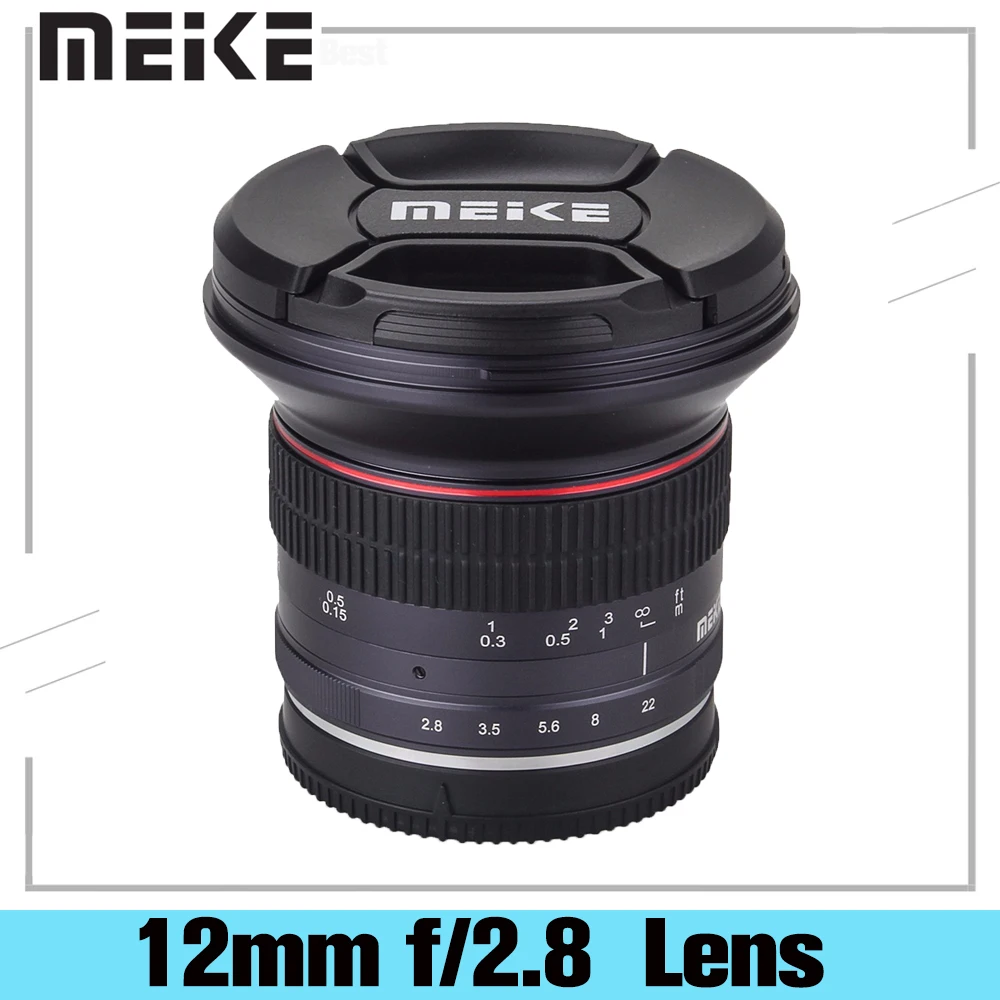 Meike 12mm f2.8 Ultra Wide Angle Fixed Lens with Removeable Hood for Sony E Fuji Fujifilm X Olympus Panasonic M4/3 Mount Camera