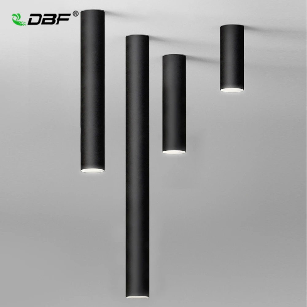 [DBF]Nordic Europe LED Surface Mounted Ceiling Spot Light 5W White/Black AC85-265V Long Tube Kitchen Bar Living room Home Indoor