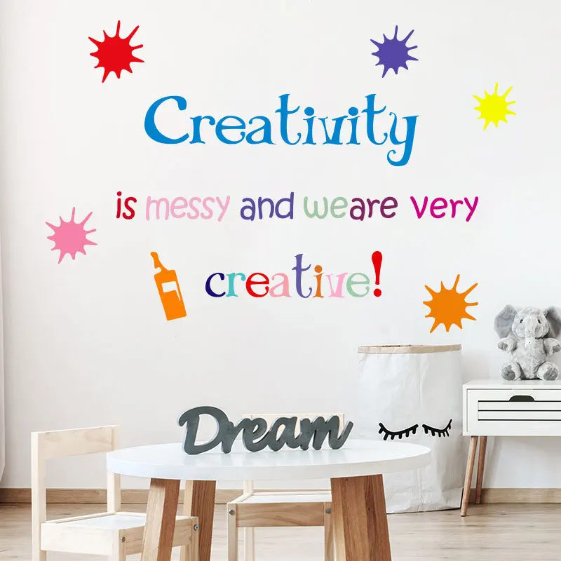 English Motto Phrases Wall Stickers for Living Room Bedroom Decoration Colorful Proverb Self-Adhesive Creative Sticker Wallpaper