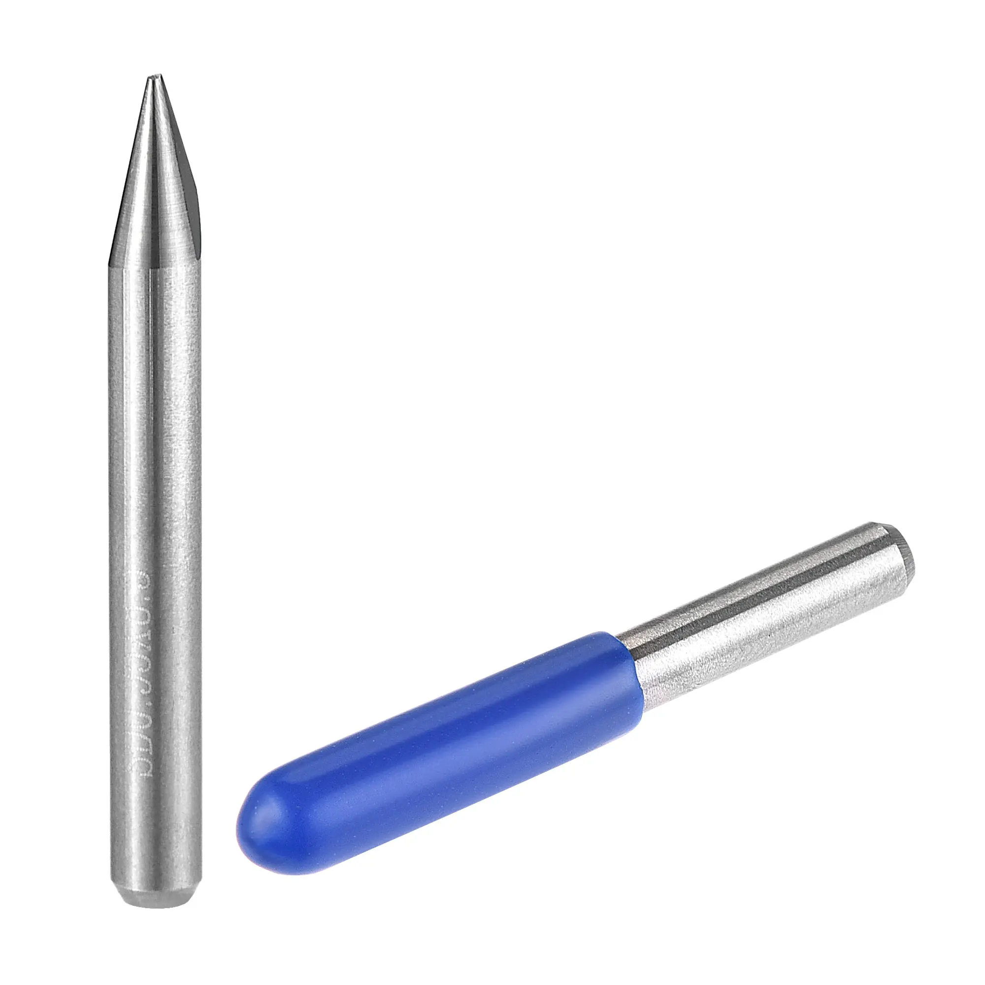 Wiertło do grawerowania drewna Uxcell z węglika spiekanego 3.175mm 1/8 "cholewka, 30 stopni 0.5mm końcówka narzędzie do frezarki CNC do akrylu pcv MDF PC 10 sztuk