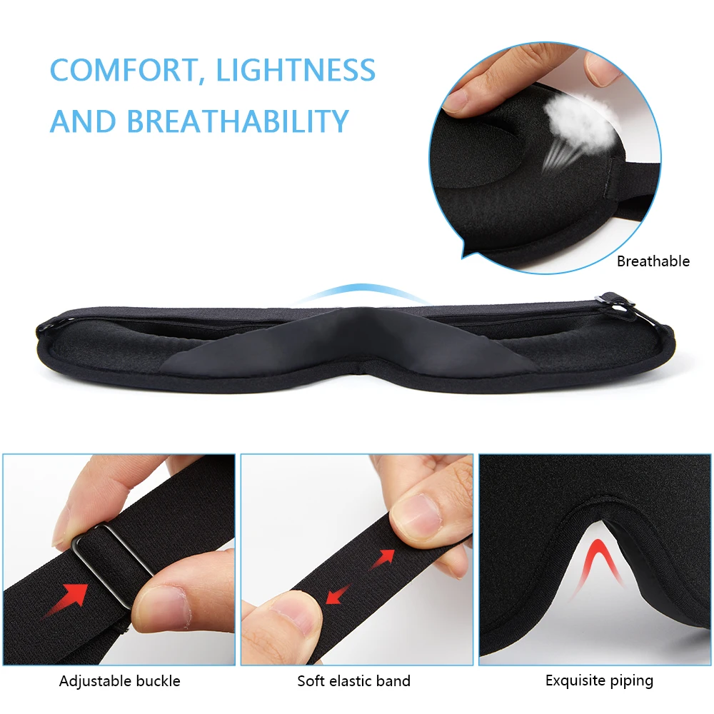 3D Memory Foam Silk Sleep Mask Eye Patches For Eyes Travel Shade Cover Rest Relax Sleeping Blindfold Eye Cover Sleeping Aid