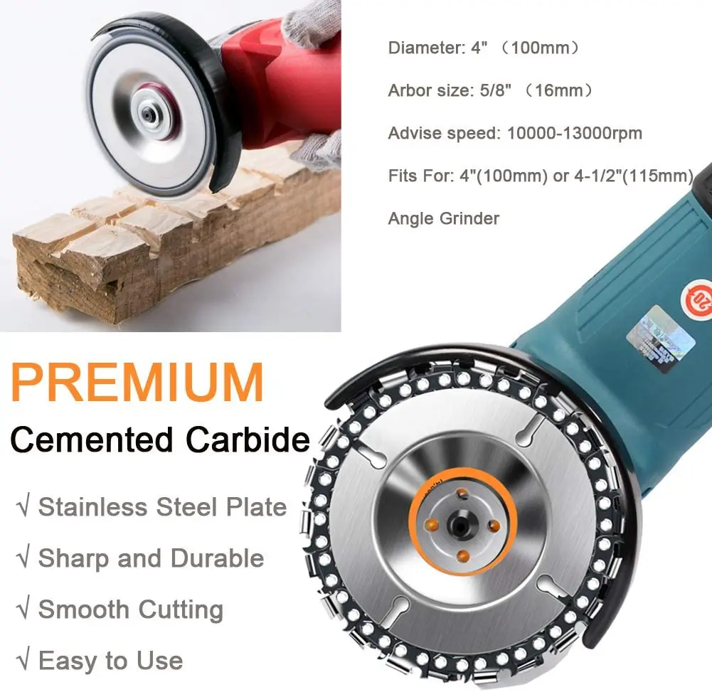 Khắc Gỗ Thấy Đĩa 4 ''Máy Mài Góc Cưa Máy Xay Sharping Bánh Xe Đĩa Tròn 5/8 'Arbor, đĩa Cắt 22 Răng (100Mm)
