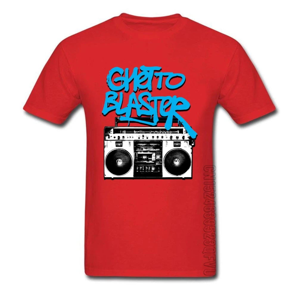 Rock Cassette Red T Shirt Ghetto Blaster Magnetic Tape Records Music Tshirt For Men Fashion Good Nice Tshirt Top Quality