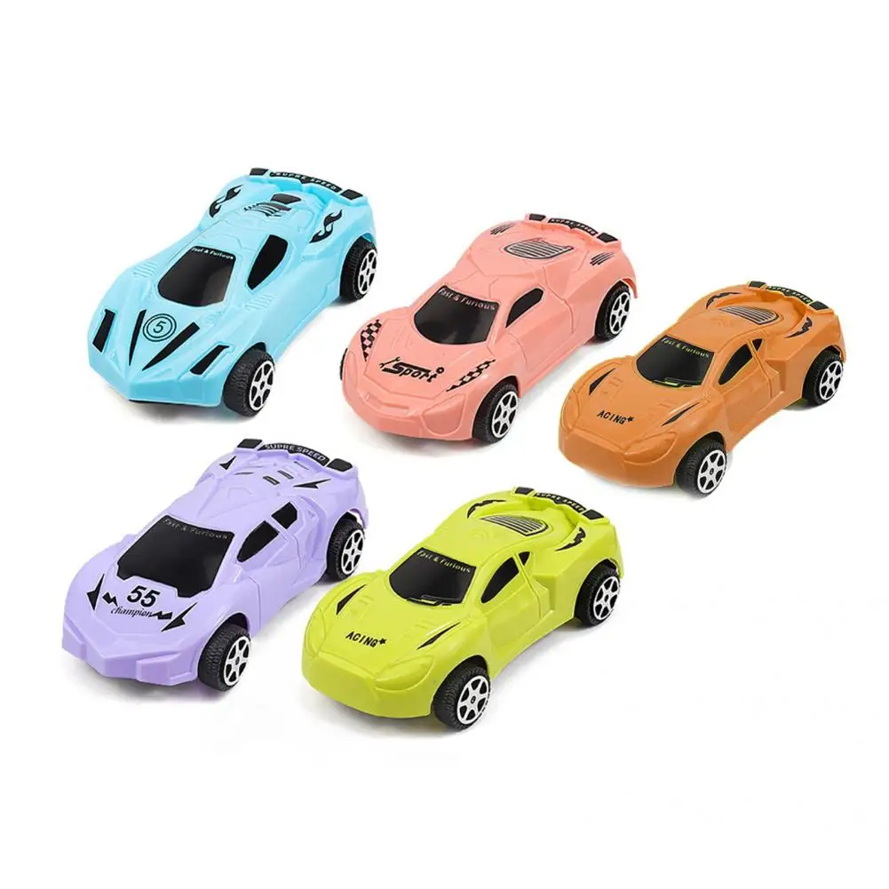 Kids Toy 5Pcs Durable Pull Back Racing Car Inertia Toy No Deformation Slide Racing Car Toys Burrs-free   for Festival Gift