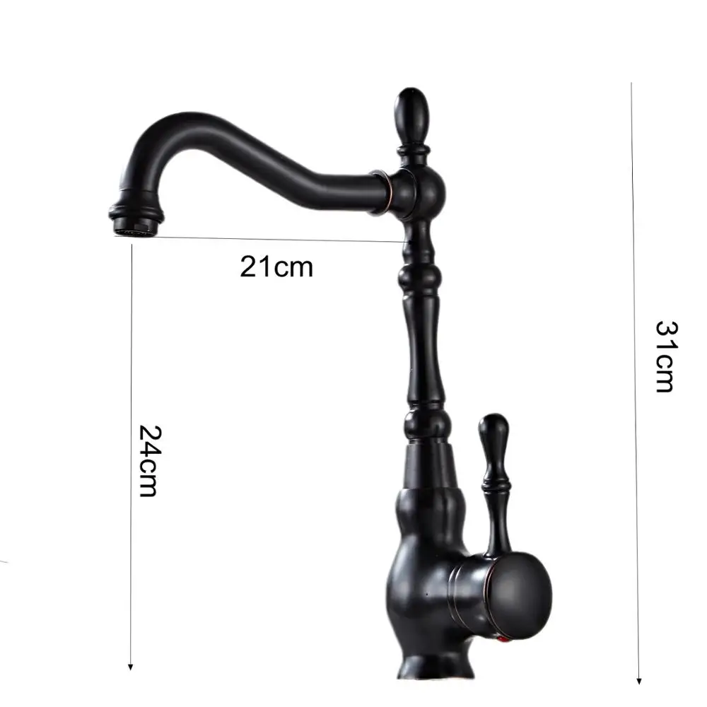 ELLEN Black Kitchen Faucet  Swivel Kitchen Sinks Faucet 360 degree Rotating Kitchen Mixer Tap ELK271