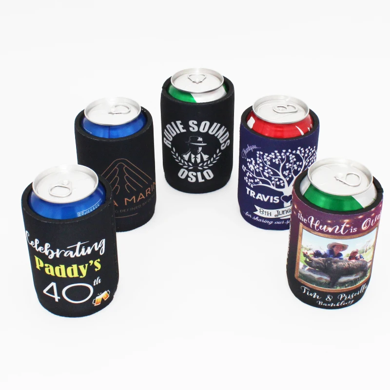 

100 Pieces Custom logo 5mm thickness Neoprene Stubby Coolers Beer Stubby Holder Can Cooler with Base Cheapest Cost Escrow Accept