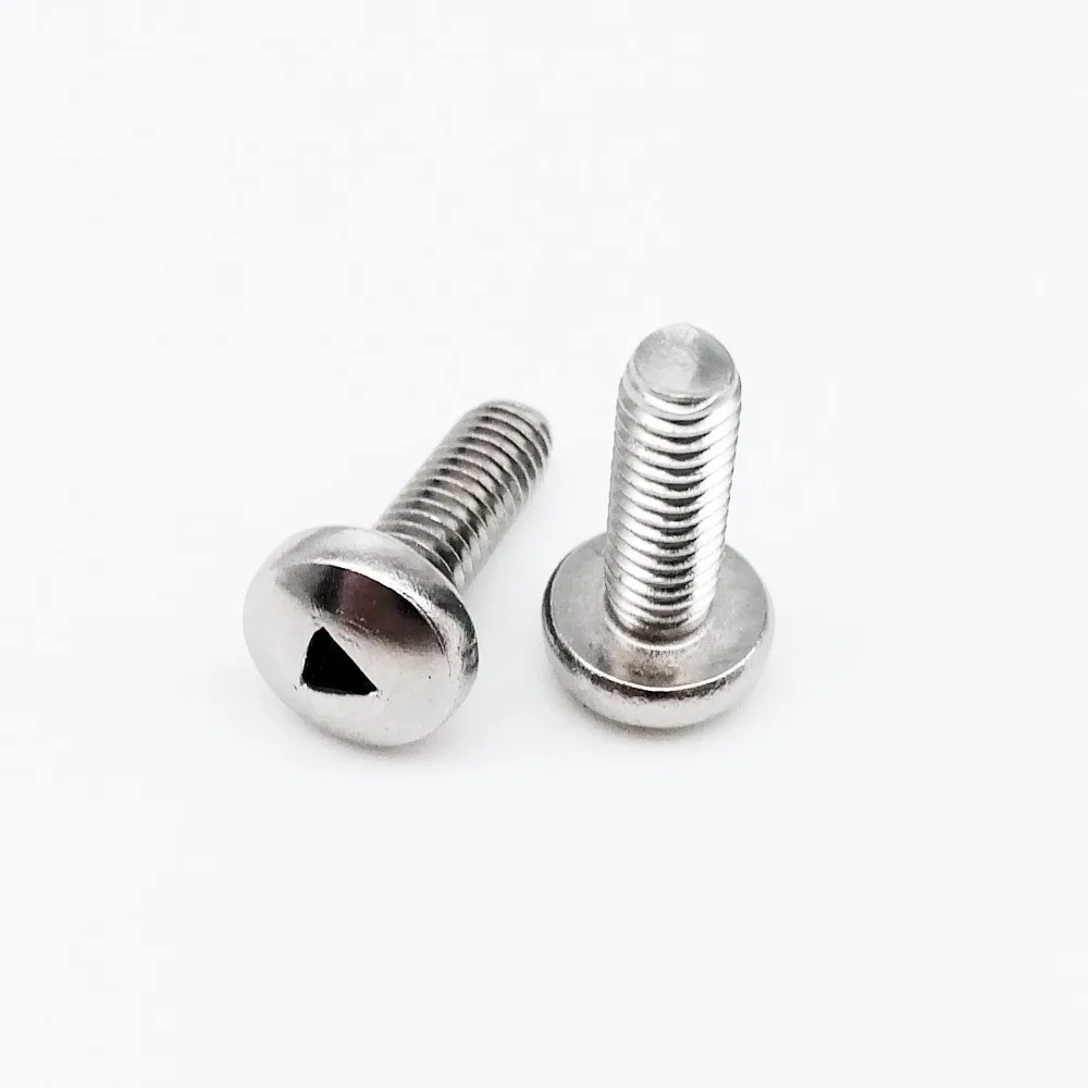 HZYUEGOU 10 Stück M2 M3 M4 A2-70 304 Edelstahl Sicherheitsschrauben mit dreieckigem Schlitz, rundem Kopf und flachem Senkkopf – Detail 3