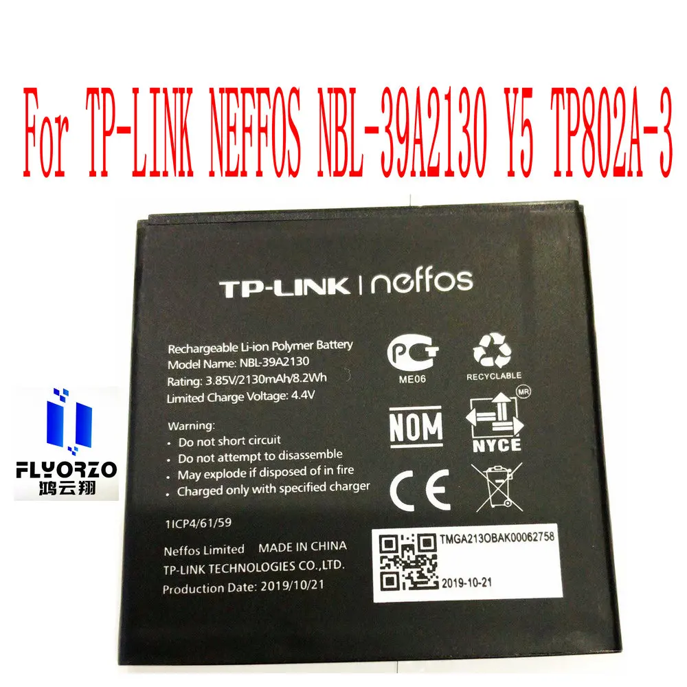 New High Quality  NBL-39A2130 Battery For TP-LINK Neffos Y5 TP802A-3 Mobile Phone