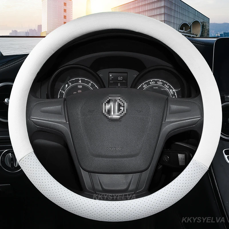 Microfiber Leather Car Steering Wheel Cover 15 Inch/38cm for MG 3 5 6 7 ZS HS GS EHS EZS GT EV RX Currency Accessories