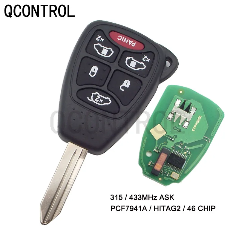 

QCONTROL Car Remote Flip Key 315/433 MHz for JEEP Auto Commander Wrangler Patriot Compass Grand Cherokee Liberty with ID46 chip