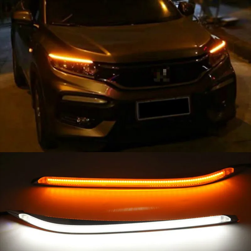 1Pair  LED Daytime Running Light DRL Day Light Front Bumper Fog Light Driving Fog Lamp For Honda XRV XR-V HRV 2015-2017