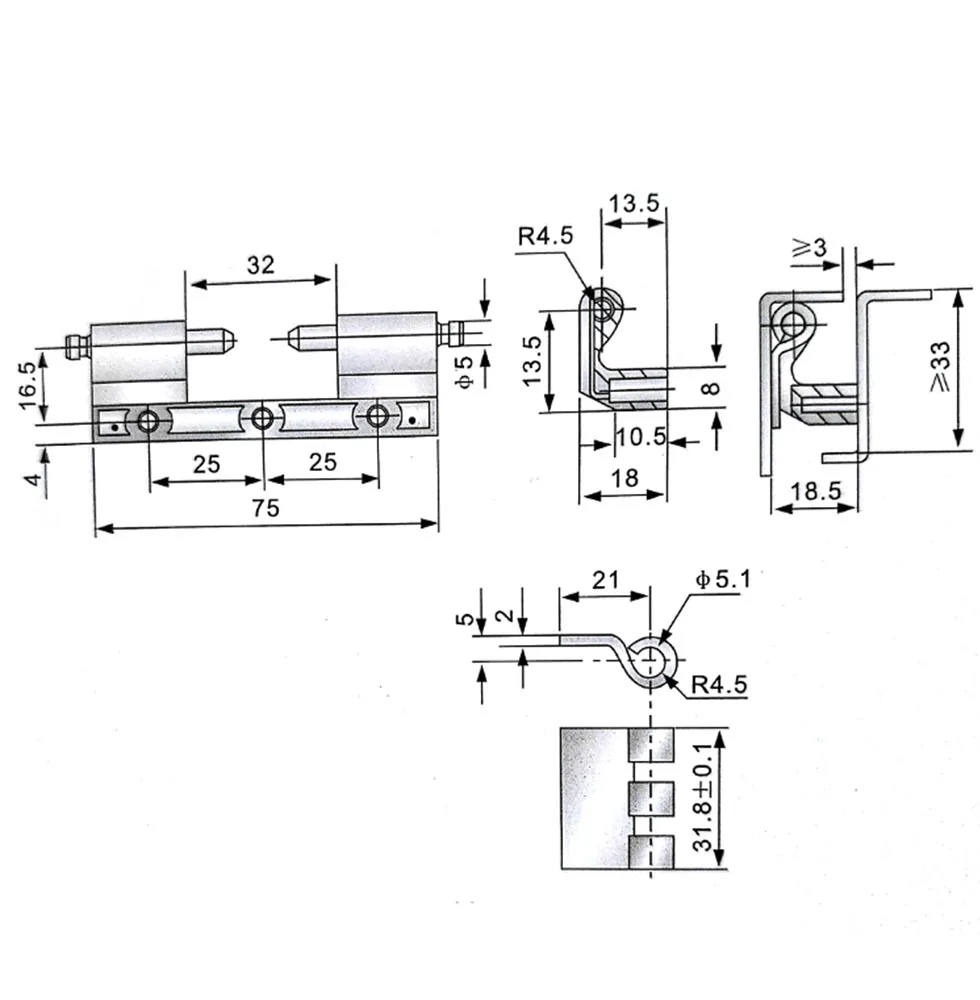 CL201-2 electric cabinet dark hinge HL011-2 switch control box cabinet hinge