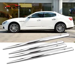 4Pcs/set 3D Car Door Protector ABS Silver Electroplating Body Decoration Protection Sticker Strip Anti-Scratch Car Accessories