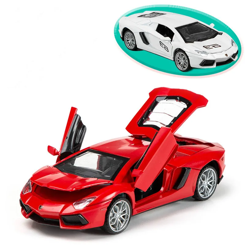 

1:28 for Lamborghinis Sports Car Alloy Model with Pull Back Car Model Kids Toy for Children Gifts