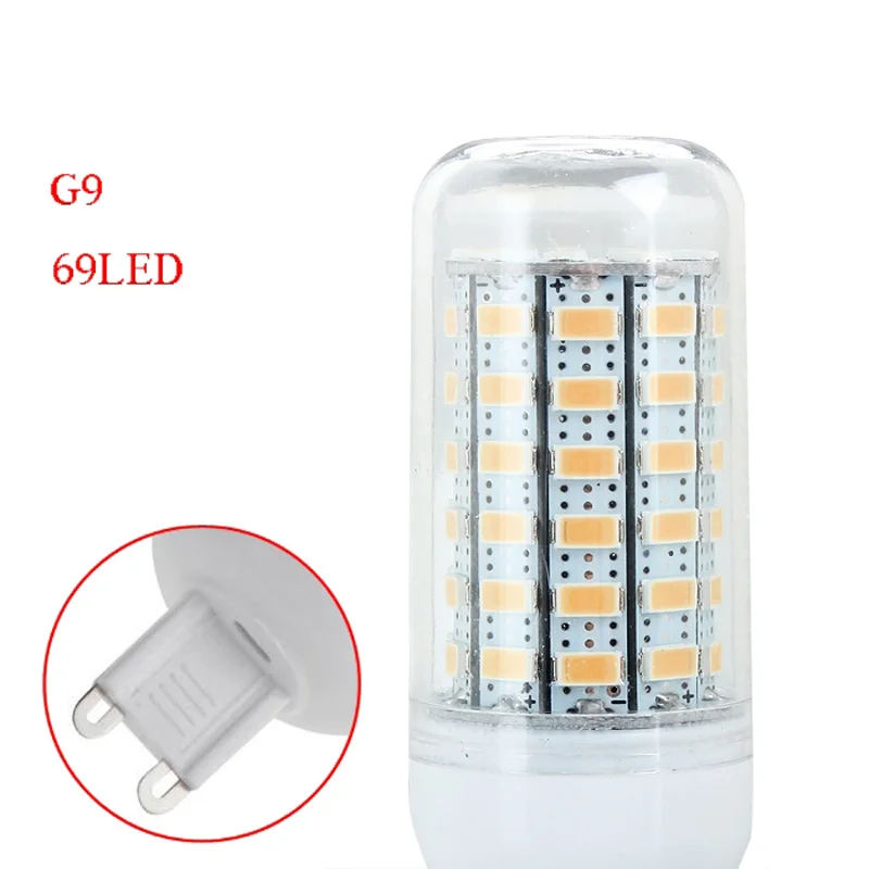 12W Bright Energy Saving G9 E27 5730SMD 69LED Corn Bulb Light Warm White 220V shockproof Corn Bulb Light Candle light Spotlight