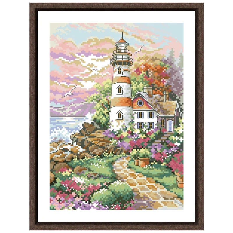 Beacon at daybreak cross stitch kits embroidery needlework set 18ct 14ct 11ct white cloth cotton thread DIY handmade