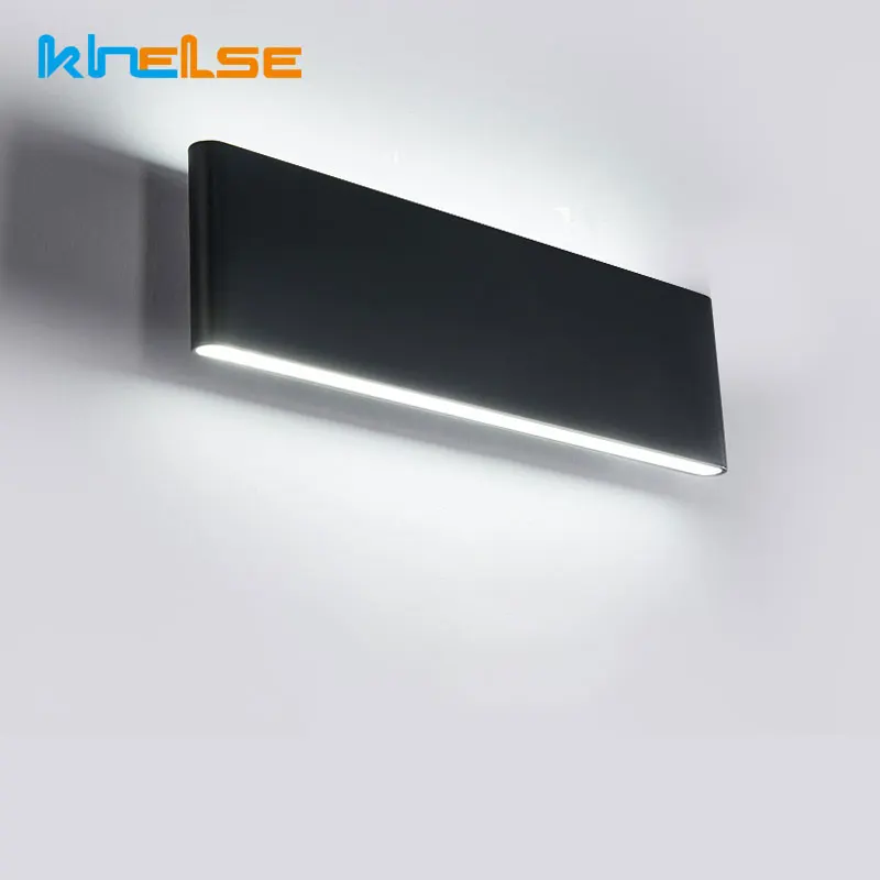 Lámpara led rectangular para exteriores, faro de luz de aluminio con tira arriba y abajo de 20W y 220V, resistente al agua IP65, luces para porche y