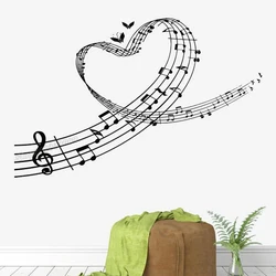 Music Notes Wall Decal Music Wall Decor Music Instrument Wall Decal Vinyl Removable Home Room Decoration Mural Wallpaper B442