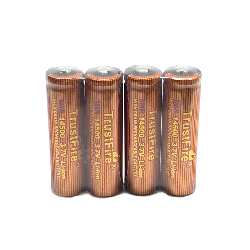 10pcs/lot TrustFire IMR 14500 3.7V 700mAh Li-ion Battery High Drain Rechargeable Lithium Batteries For Led flashlights Torches