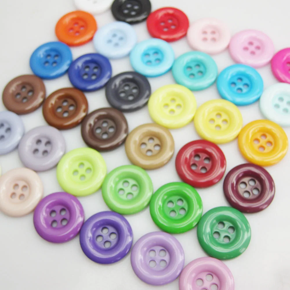 NBNNEG 30Pcs Multicolors 18MM Round Buttons Resin Decorative Scrapbooking Botoes Tailor Garment Sewing Accessory