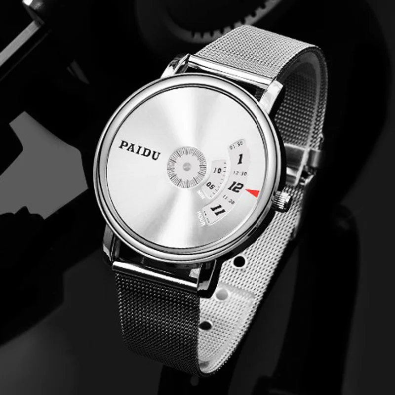 2019 PAIDU Watch Men Watches Fashion Creative Turntable Watches Men Stainless Steel Men's Watches Quartz erkek kol saati relogio